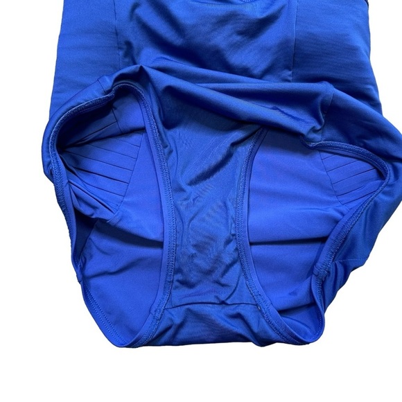 Calvin Klein Royal Blue One Piece Bathing Suit Pleated Sides Size 6 Womens - Picture 11 of 11